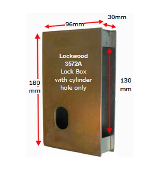 Lockwood Lock Box to suit 3572 Series For 30mm Frame, Cylinder Hole Only