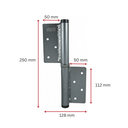 Zinc Plated Screw to Screw Self Closing Hinges - RH, Up To 120kg - Pair
