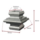 Aluminium Cast Knuckle 50Hx50Wmm to fit square 20x20mm tube Dia