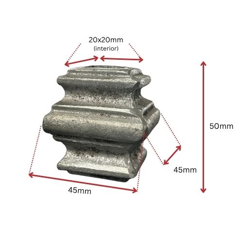Aluminium Cast Knuckle 45Hx45Wmm to fit square 20x20mm tube Dia