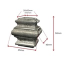 Aluminium Cast Knuckle 45Hx45Wmm to fit square 20x20mm tube Dia