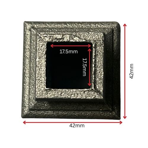 Steel Cast Knuckle 42x42mm for Square 17.5mm Dia - Mild steel