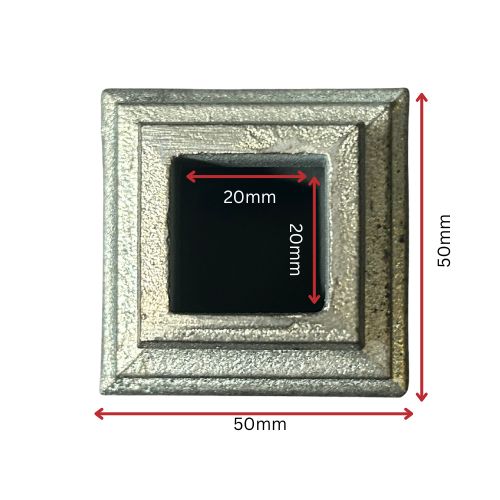 Steel Cast Knuckle 48x48mm for square 20mm Dia - Zinc Plated