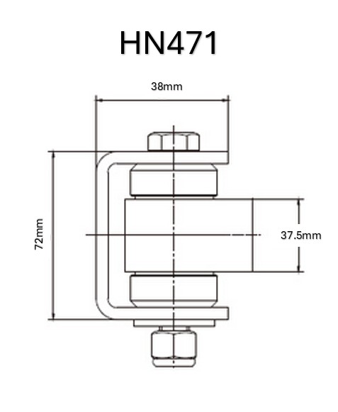 Zinc Plated Steel Weld-On Bearing Hinge - Zinc Finish, Up To 450kg - Single