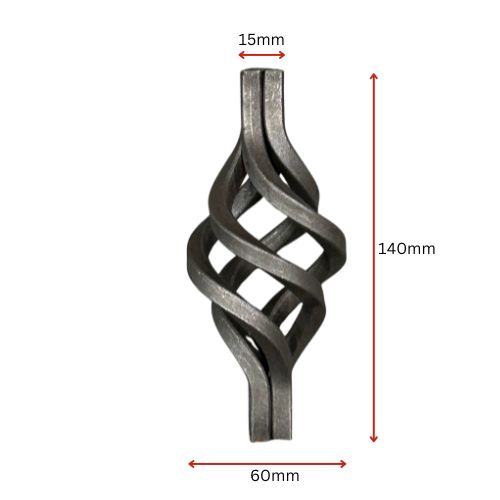 Steel wrought iron baskets 16mm 140mm x 68mm - Mild steel