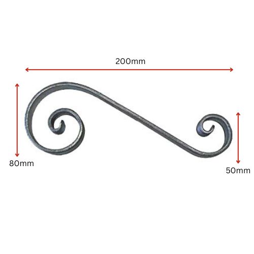 Single Scroll 200x80x40x12x6mm- - Zinc Plated
