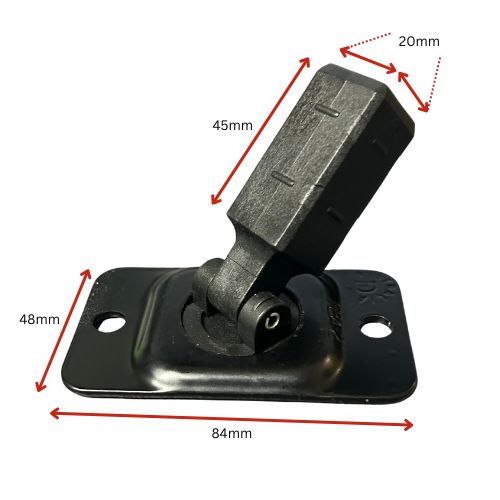 Aluminium Fence Rail Bracket, 25x25mm Tube, Double Lug, 2 Hole - Adjustable (Black Plate)