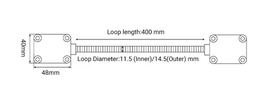 Black Aluminium Door Loop Cable Protector - 400mm Length, Inner Diameter 11.5mm