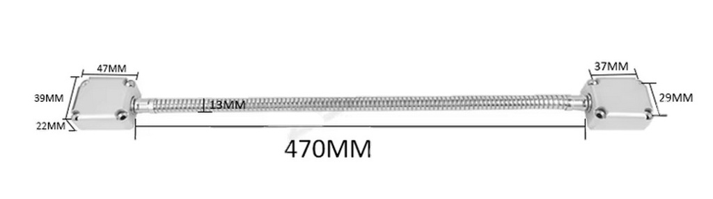 Stainless Steel Door Loop Cable Protector - 450mm Length, Inner Diameter 12.8mm