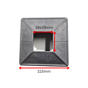 Square Aluminium Base Plate Cover: 39x39mm Post, 100x100mm Base - 2PC