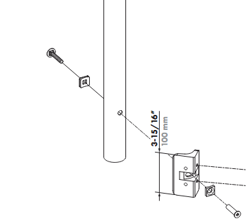 Chain link bracket for Mammoth gate closer
