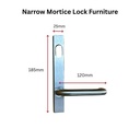 Lockwood Insert Mortice Lock Handle - Oval, 3582/3782, External Plate, Marine Grade - Stainless Steel in Satin Chrome Silver