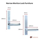 Lockton PASSAGE Kit Oval Insert Mortice Lock - Complete Kit - 50x50 Frame, 23mm Backset, Silver - For Swing Gates