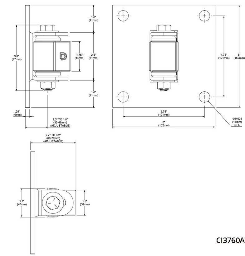 D&D Shut It Bolt-on Face Mount Self-Closing Hinge Set 140kg