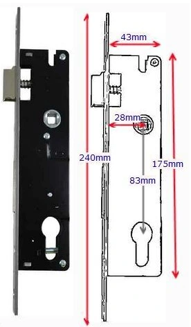 Swing Gate Mortise lock Euro Cylinder 30mm Backset in Chrome Face.webp