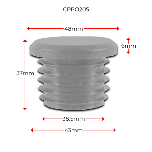 [CPPO205] Long Neck Plastic Round Cap 40NB or 48.3mm Grey.webp