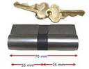 [KB700] Euro Key Barrel, 70mm Full Cylinder, Keyed Different - Satin Chrome.webp