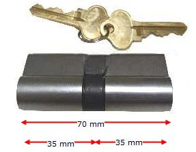 Euro Key Barrel 70mm 5 Pin Double keyed Cylinder C4- Satin Chrome.webp