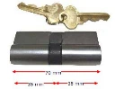 Euro Key Barrel 70mm 5 Pin Double keyed Cylinder C4- Satin Chrome.webp