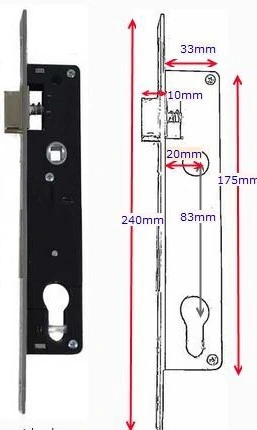 Swing Gate Mortise lock Euro Cylinder 20mm Backset in Chrome Face.webp