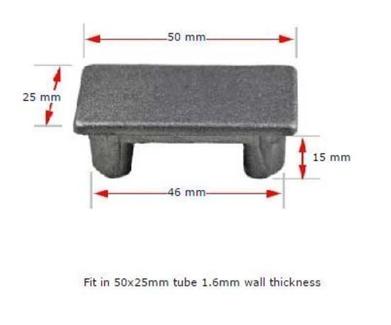 [CPAC403] Aluminium rectangular cap 50x25mm (1.6mm wall).webp