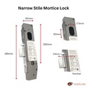 Lockton PASSAGE Kit Oval Insert Mortice Lock - Complete Kit - 50x50 Frame, 23mm Backset, Silver - For Swing Gates