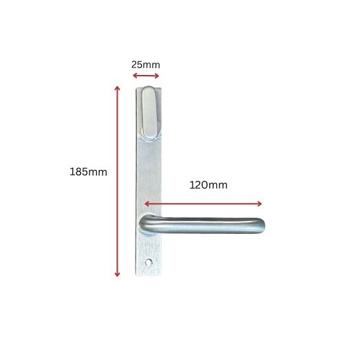 Lockwood Insert Mortice Lock Handle - Oval, 3582/3782, Turn Snib - Stainless Steel in Satin Chrome Silver