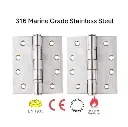[HN184] 316 Marine Grade Stainless Steel Butt Hinges - 127x100x3.4mm, Chrome Finish - Pair ( 2 Hinge.webp