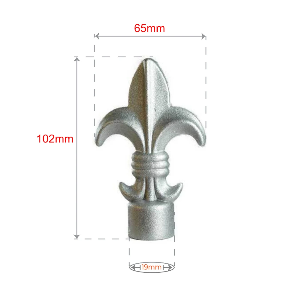 Aluminium Spear_ Queen Female for 19mm Round Tube.webp