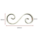 DS - Scroll  200x80x12x6mm - Zinc