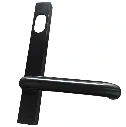 Lever Handle For Narrow Mortice Lock - Oval Cylinder, External Plate - Solid Brass Black