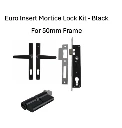 Euro Insert Mortice Lock - Complete Kit - 50x50 Frame, 30mm Backset, For Swing Gates - Black