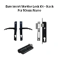Euro Insert Mortice Lock - Complete Kit - 50x50 Frame, 30mm Backset, For Swing Gates - Black