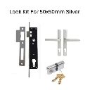 Euro Insert Mortice Lock - Complete Kit - 50x50 Frame, 30mm Backset, For Swing Gates - Silver
