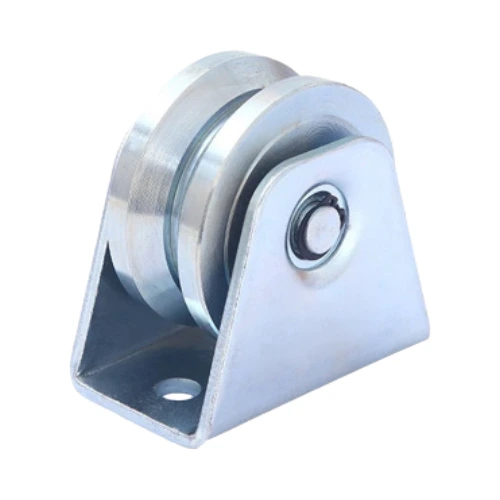 Zinc Plated Sliding Gate Wheel - 58mm Y Groove External - Double Bearing