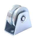 Zinc Plated Sliding Gate Wheel - 58mm Y Groove External - Double Bearing