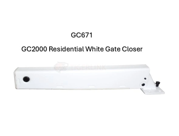 [GC671] GC2000 Residential Hydraulic Automatic Gate Closer - 54kg, Up To 1000mm Wide - White