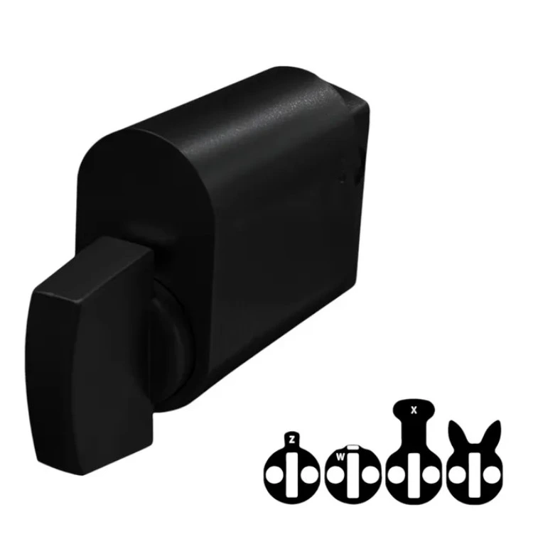 [KB482] Oval Key Barrel, 35mm Half Cylinder, Turn Snib - Black