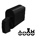 Oval Key Barrel, 35mm Half Cylinder, Turn Snib - Black