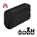 Oval Key Barrel, 50mm Half Cylinder, Keyed Alike - Black