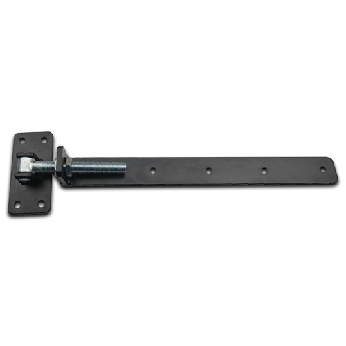 [HN633] Zinc Plated Adjustable Strap Hinges for Timber Gates - 24mm Pin, 600x50mm, Black - Single