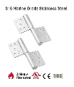 316 Marine Grade Stainless Steel Flag Hinges - 127x100x3mm, Silver - Pair ( 2 Hinges)