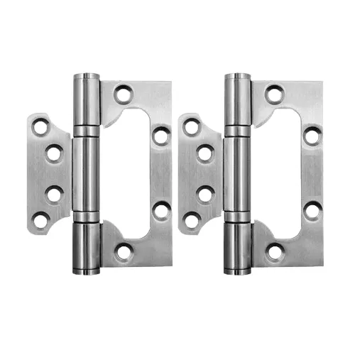 [HN182] 316 Marine Grade Stainless Steel Flush Butt Hinges - 101.6 x 78 x 3mm, Chrome Finish - Pair ( 2 Hinges)