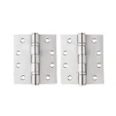 316 Marine Grade Stainless Steel Butt Hinges - 127x100x3.4mm, Chrome Finish - Pair ( 2 Hinges)