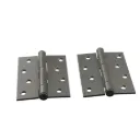 Zinc Plated Steel Butt Hinges - 100x75x2.5mm, Woodland Grey- Pair