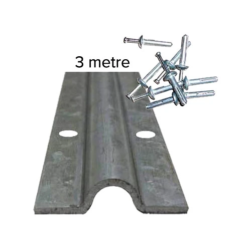 Galvanised Steel U Groove Floor Track - 3 Metres with Fasteners