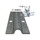 Galvanised Steel U Groove Floor Track - 3 Metres with Fasteners