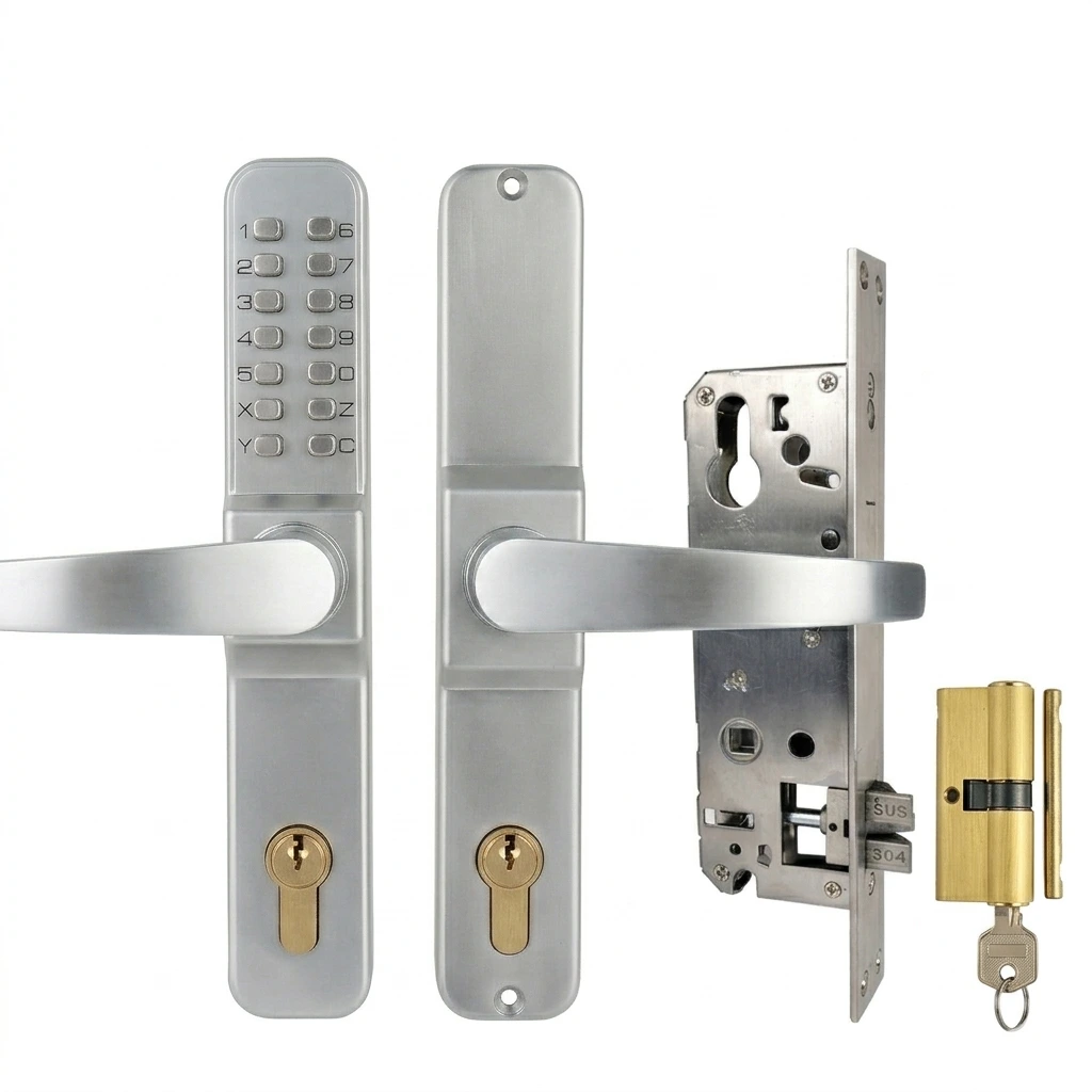 [FK154] Tigertech Waterproof Mechanical Code Lock Single Sided Kit to fit 50mm frame SILVER