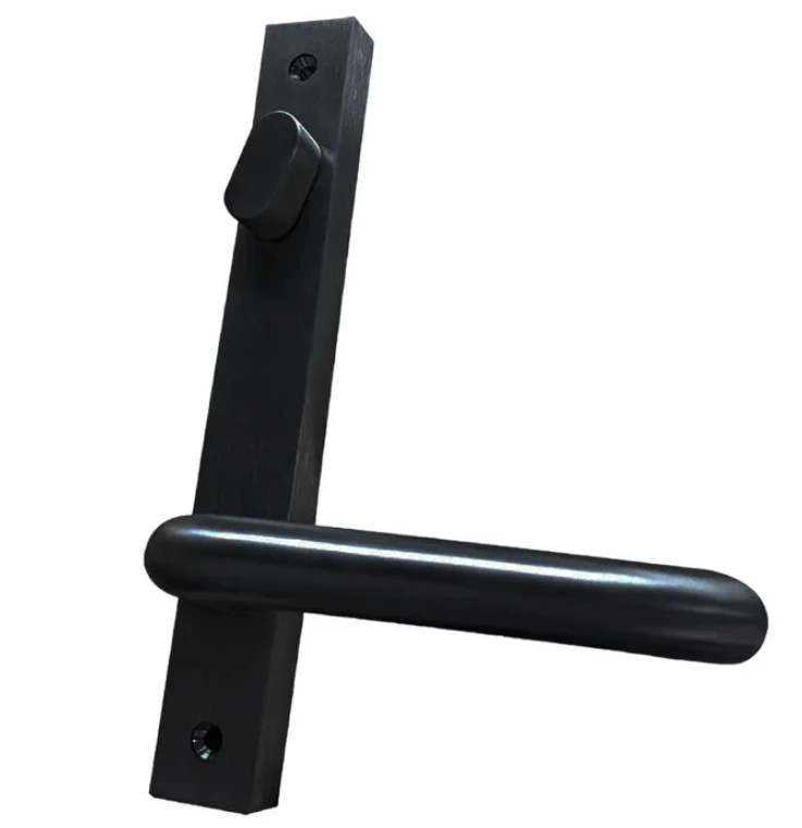 Lever Handle for Narrow Mortice Lock with Turn Snib - Solid Brass Internal Plate Black