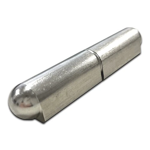Aluminium Weld-On Bullet Hinge - 100mm Length, 16mm Brass Washer - Single